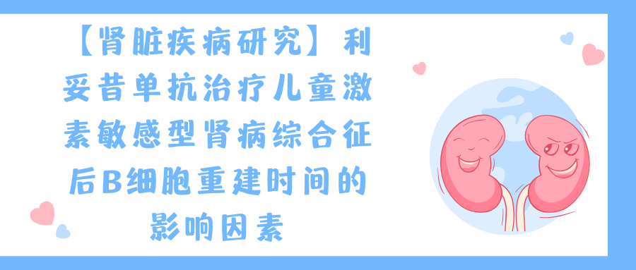【肾脏疾病研究】利妥昔单抗治疗儿童激素敏感型肾病综合征后B细胞重建时间的影响因素 